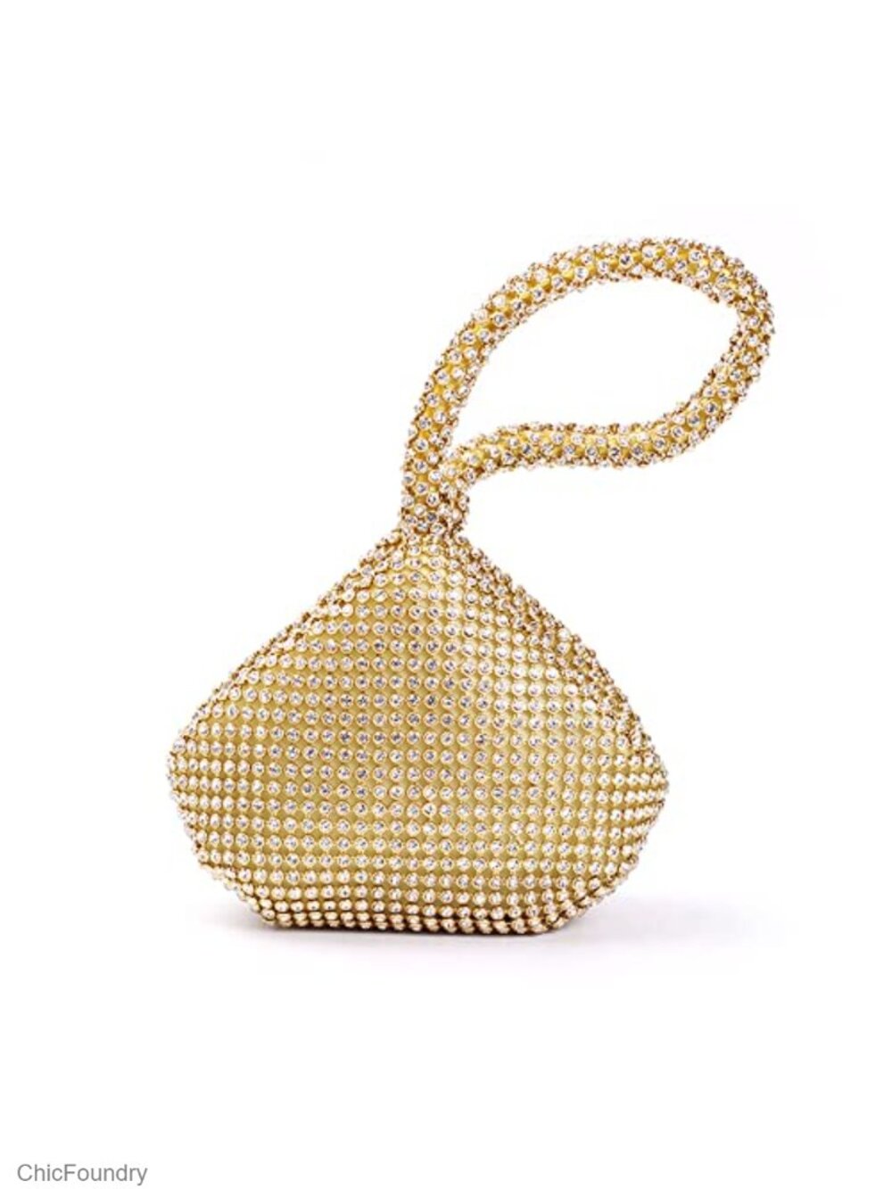 Glitter Rhinestone Triangle Evening Clutch Wristlet for Party Prom Wedding
